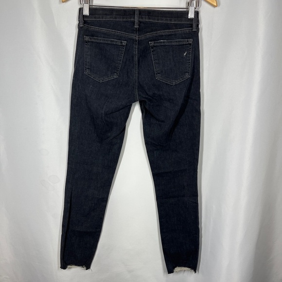 J Brand Low Rise Distressed Skinny Jeans Cropped in Ashes Destruct Grey Size 26 - Picture 3 of 9
